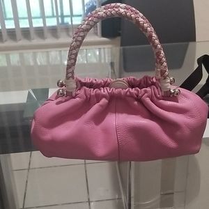 Leather light fuchsia purse